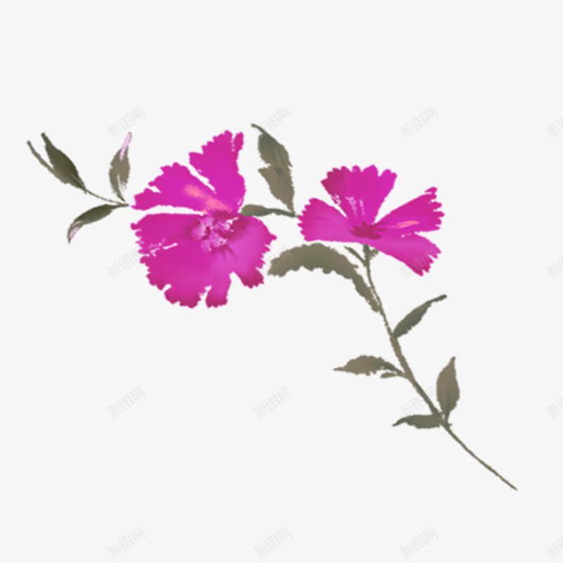 紫色水墨花枝png免抠素材_新图网 https://ixintu.com 水墨 紫色 花枝 花瓣