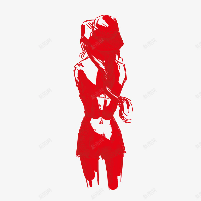 戴着草帽的美女png免抠素材_新图网 https://ixintu.com 人物 头像 女子 戴着草帽的美女 背影