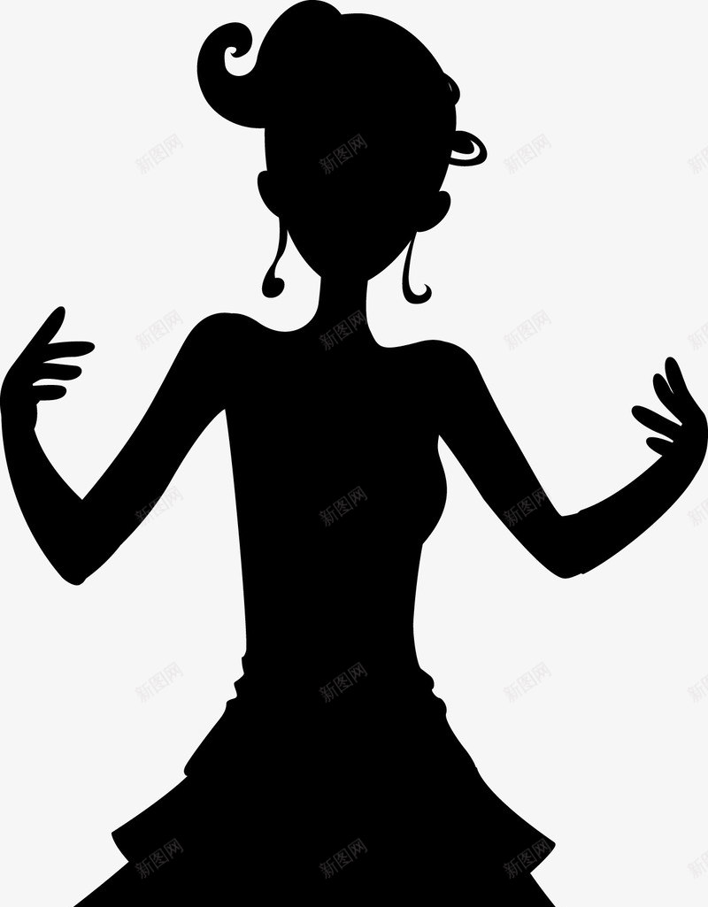 黑色现代女生剪影png免抠素材_新图网 https://ixintu.com 剪影 女生 现代 黑色