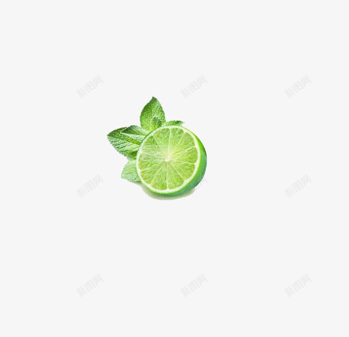 薄荷叶与柠檬png免抠素材_新图网 https://ixintu.com 柠檬 绿色 薄荷叶