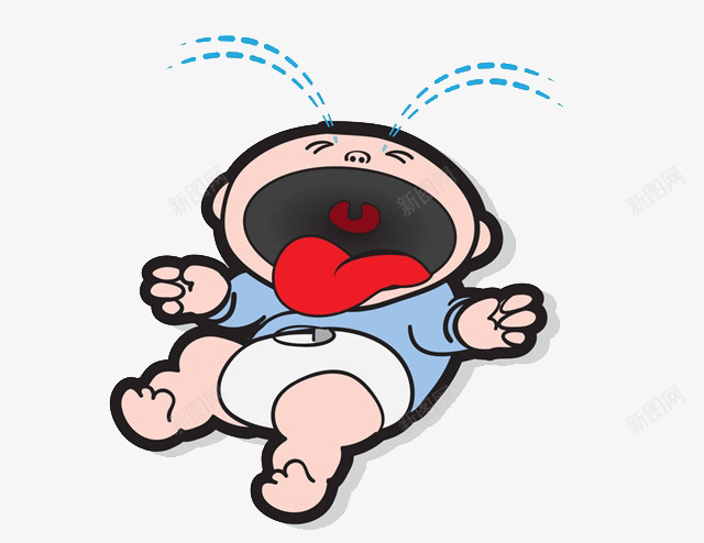 卡通哭闹的婴儿png免抠素材_新图网 https://ixintu.com 卡通 哭小孩 哭闹的婴儿 喊叫的孩子 打滚的孩子 眼泪