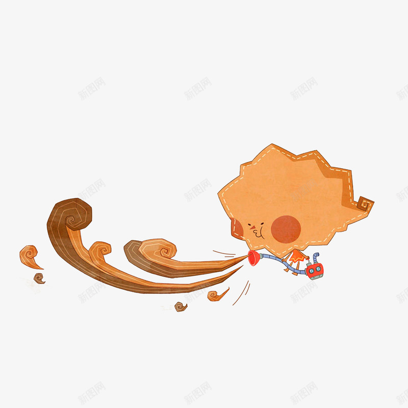 卡通制造刮风psd免抠素材_新图网 https://ixintu.com 刮风效果 卡通制造刮风 卡通手绘 头像 漫画