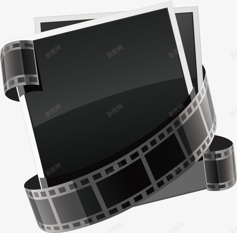 黑色的胶带矢量图ai免抠素材_新图网 https://ixintu.com 卡通 底片 方形 照片 胶带 设计 黑色 矢量图