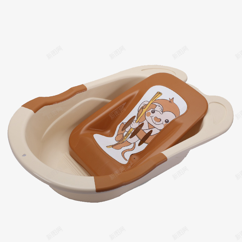 婴儿浴盆宝宝洗澡盆png免抠素材_新图网 https://ixintu.com 产品实物图 咖啡色 婴幼儿 沐浴澡盆 洗澡盆 进口母婴