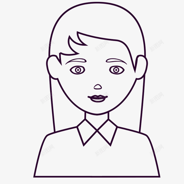 线描人物头像png免抠素材_新图网 https://ixintu.com 人物 卡通人物头像 头像 手绘人物头像 线描 速写
