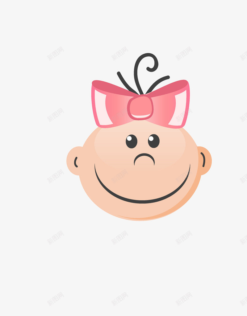 扎着蝴蝶结的儿童头像png免抠素材_新图网 https://ixintu.com 儿童头像 可爱的 头发 宝宝 微笑的 蝴蝶结