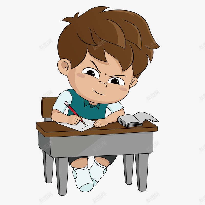 可爱孩子上课学习矢量图eps免抠素材_新图网 https://ixintu.com 上课 人物 卡通 孩子 小清新 形象设计 简约 矢量图