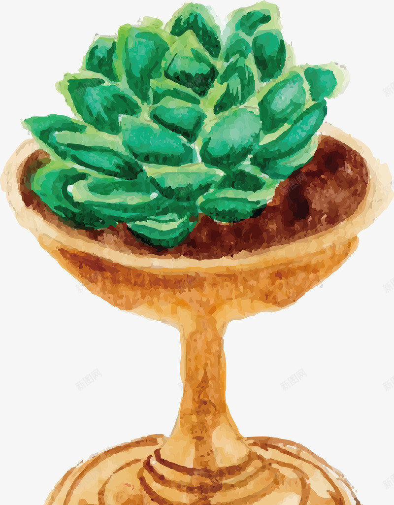 水彩手绘多肉植物矢量图eps免抠素材_新图网 https://ixintu.com 多肉 多肉植物 多肉盆栽 矢量png 绿植盆栽 绿色多肉 矢量图