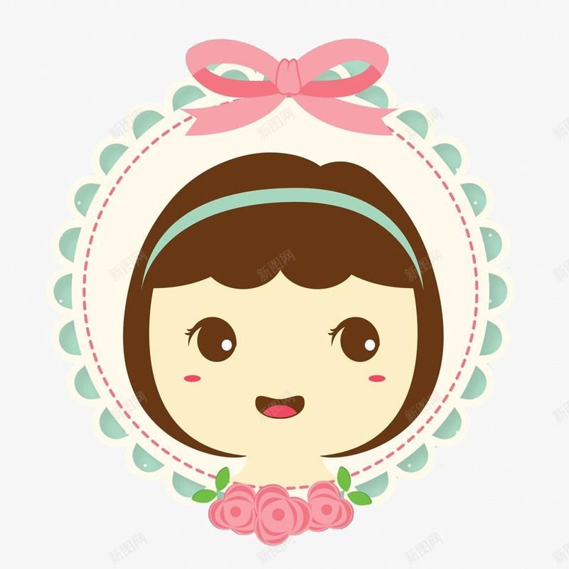 可爱卡通女孩头像png免抠素材_新图网 https://ixintu.com PNG 卡通头像 可爱头像 圆形 女孩头像