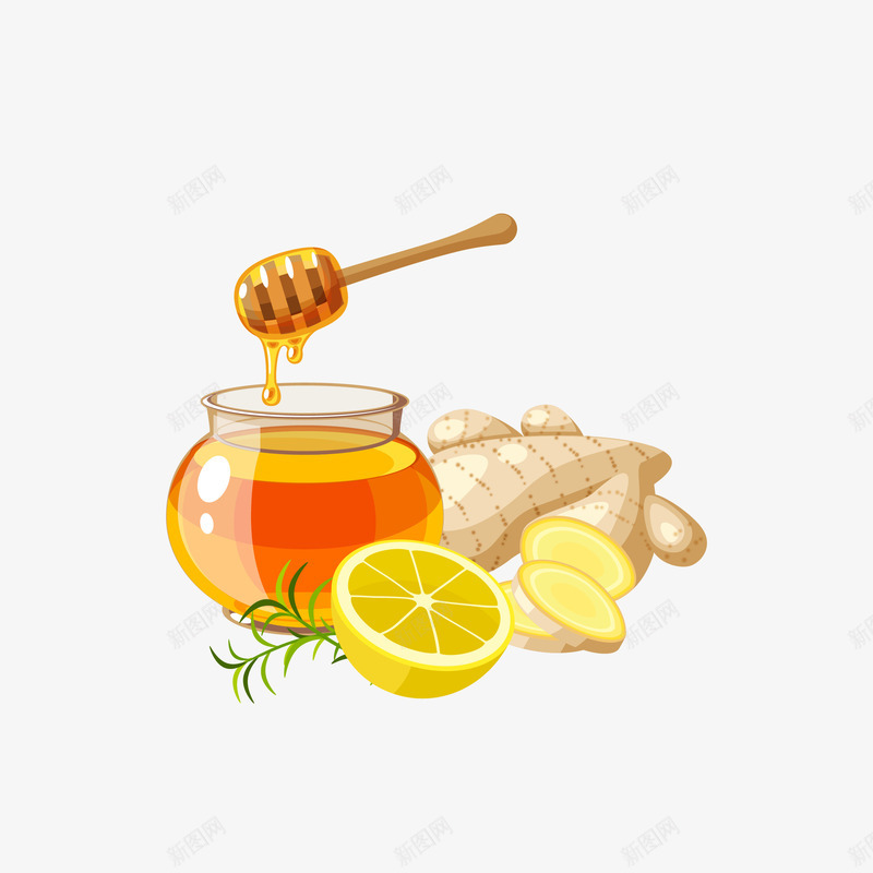 蜂蜜姜柠檬矢量图eps免抠素材_新图网 https://ixintu.com 300像素图 EPS图免抠 大图免抠 手绘 柠檬 老姜 蜂蜜 高清免抠 矢量图
