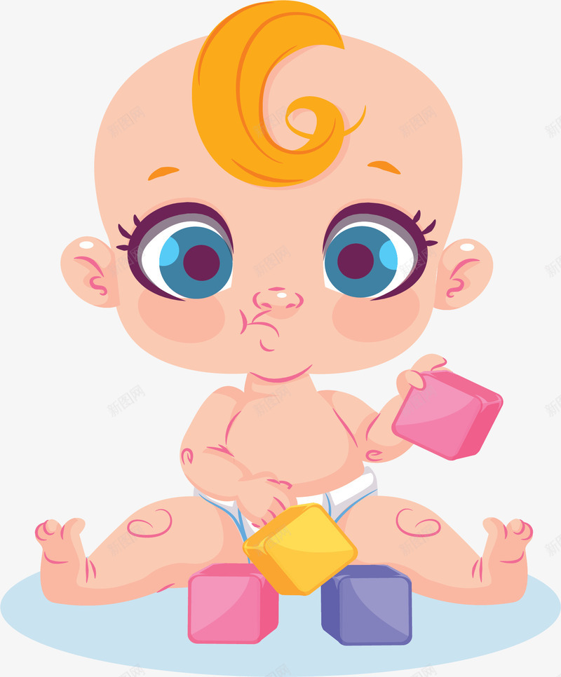玩彩色积木的婴儿矢量图ai免抠素材_新图网 https://ixintu.com 卡通婴儿 可爱婴儿 婴儿 彩色积木 拼积木 玩积木 矢量png 矢量图