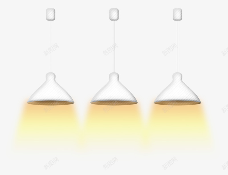 吊挂的黄灯png免抠素材_新图网 https://ixintu.com 吊灯 灯光 白色 黄色