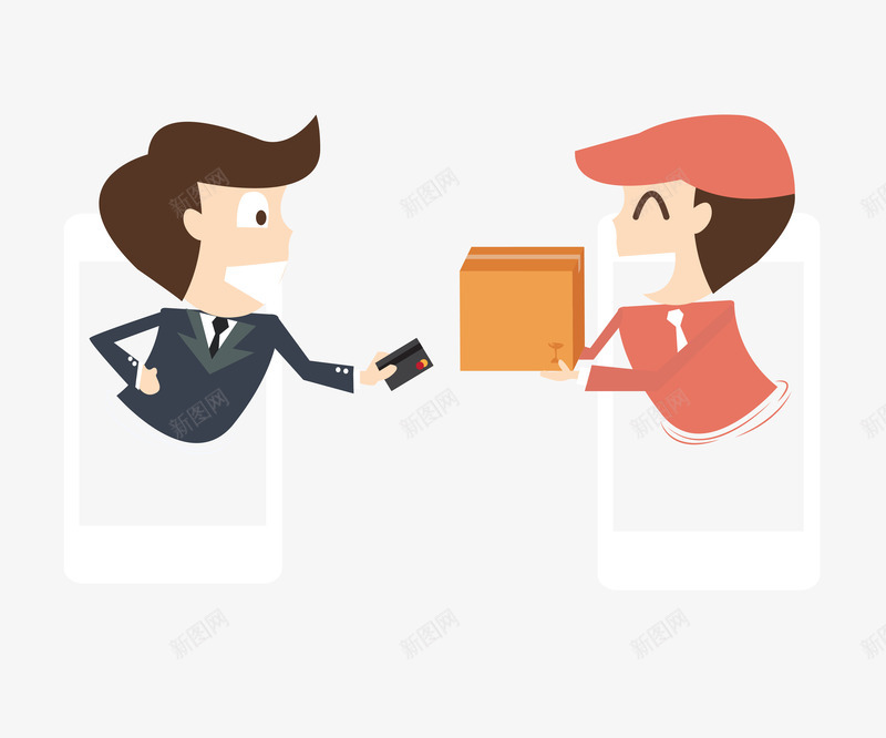 手机购物矢量图图标ai_新图网 https://ixintu.com 信用卡刷卡 在线支付 扁平人物 手机图标 手机购物 矢量素材 网络购物 网页图标 矢量图