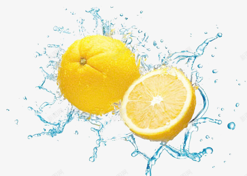 在水里的柠檬块png免抠素材_新图网 https://ixintu.com 口水 柠檬 水 酸