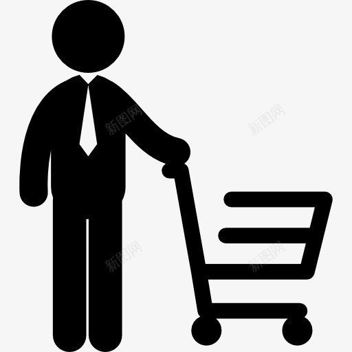 人的购物车图标png_新图网 https://ixintu.com 人 商务 工具 购买 购物 购物车