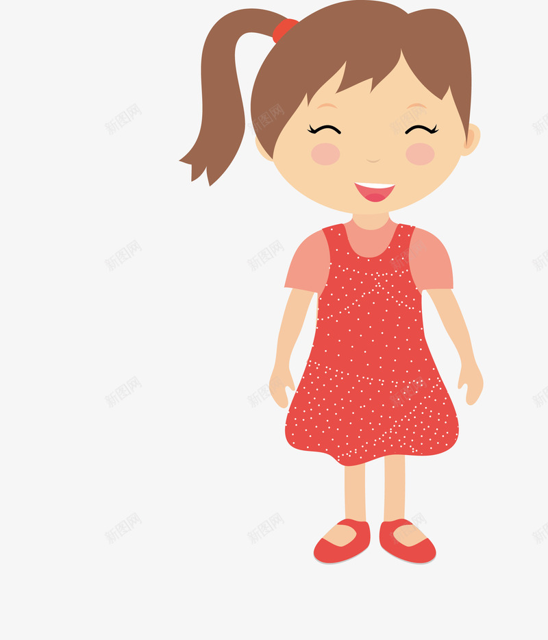 开心的女孩矢量图ai免抠素材_新图网 https://ixintu.com 卡通 可爱 头像 学生 学生头像 矢量图