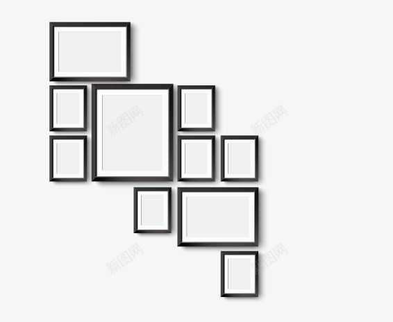 照片墙png免抠素材_新图网 https://ixintu.com 照片墙 照片墙排版 相框 相片 边框