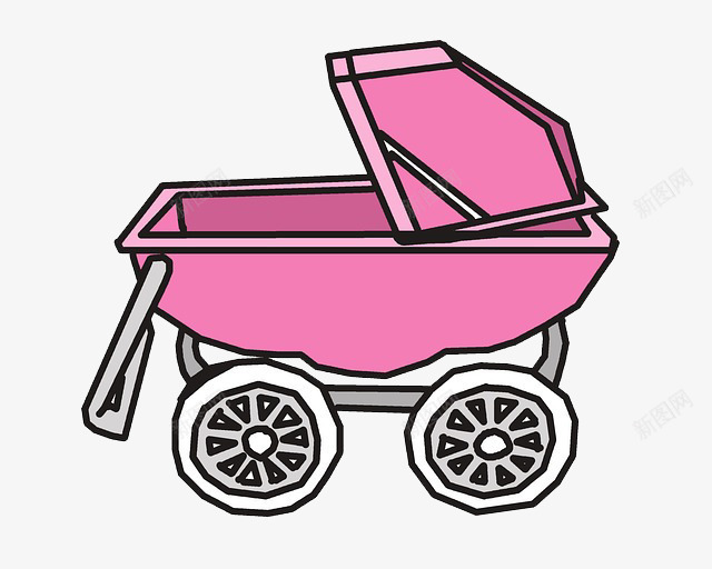 可爱的婴儿车png免抠素材_新图网 https://ixintu.com 婴儿车 幼儿 手推车 手绘 母婴