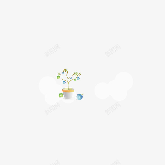 花树瓷盆png免抠素材_新图网 https://ixintu.com 花朵 花枝 花盆