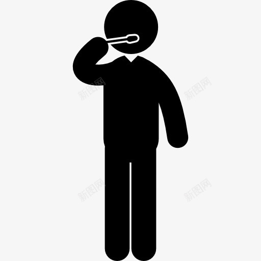 站着的人用手指着他的嘴用牙刷图标png_新图网 https://ixintu.com humanpictos 人 口 男 站着