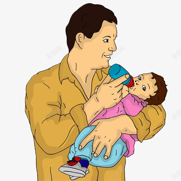一位抱着孩子喂奶粉的父亲png免抠素材_新图网 https://ixintu.com 亲情 卡通手绘 喂奶 抱孩子 照顾 照顾孩子 父亲 陪伴 陪伴关怀