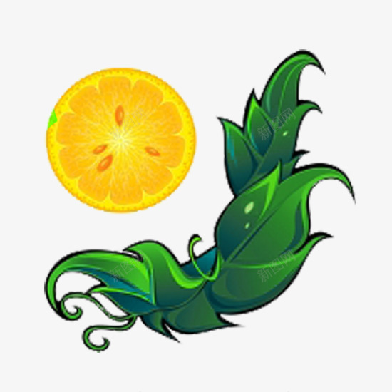 卡通柠檬叶png免抠素材_新图网 https://ixintu.com 卡通 卡通叶子 柠檬叶 柠檬片 树叶
