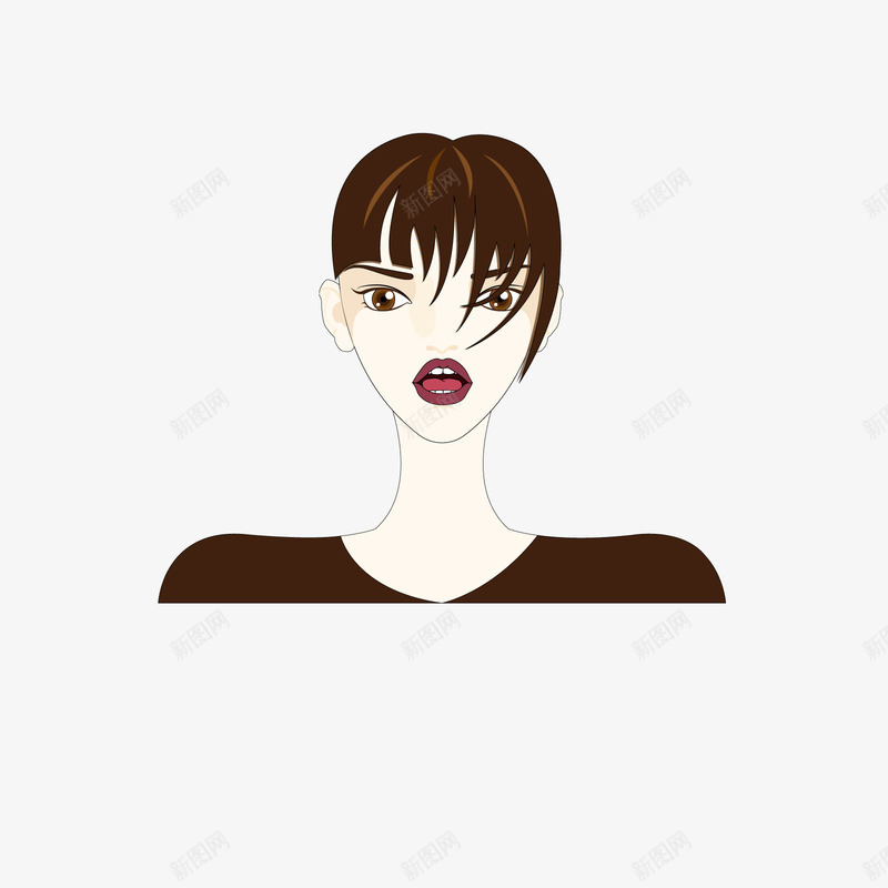 手绘女时尚头像png免抠素材_新图网 https://ixintu.com 头像 女生 手绘 时尚