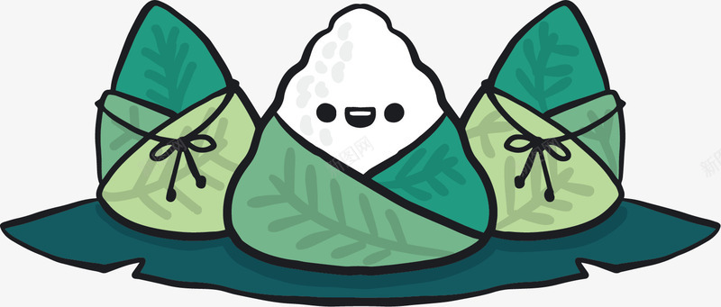 美味创意粽子矢量图ai免抠素材_新图网 https://ixintu.com 创意 可口 可爱 叶子 粽子 绿叶 绿色 美味 食物 矢量图