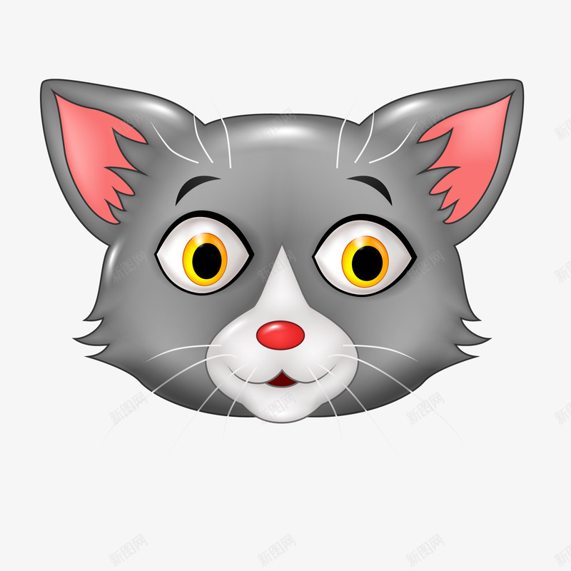 小猫头像矢量图ai免抠素材_新图网 https://ixintu.com 动物 动物插画 卡通动物 可爱动物 头像 小动物 小猫 矢量图