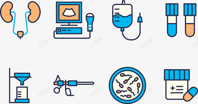 人体器官检测救护png免抠素材_新图网 https://ixintu.com 人体器官 医院仪器 实验 挂水 细菌 药丸 输液