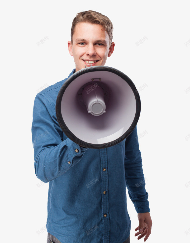 尖叫男孩png免抠素材_新图网 https://ixintu.com 大喇叭 微笑 拿喇叭的人 照片 男士