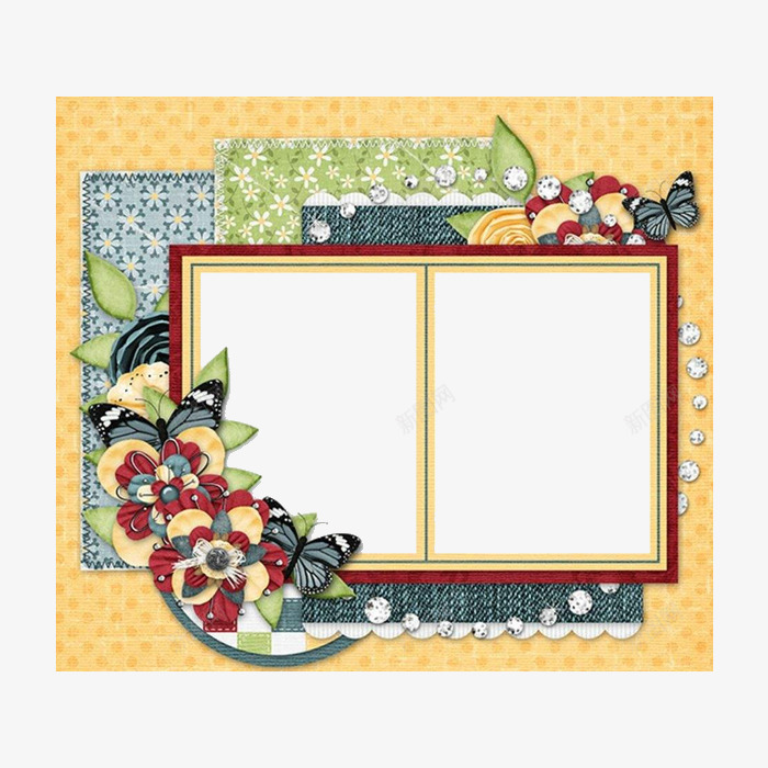 晒照必备电子两张照片相框png免抠素材_新图网 https://ixintu.com 晒幸福 晒感动 晒照 晒照相框 晒爱心 爱情照片装饰 电子相框
