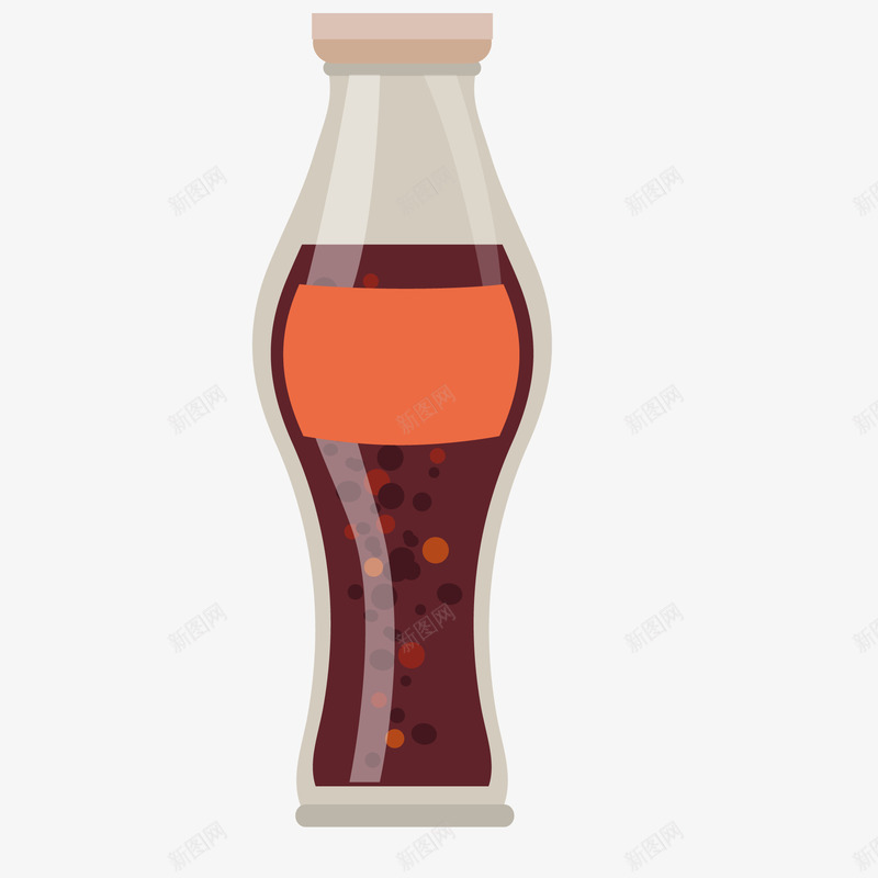 棕色饮料卡通插画矢量图ai免抠素材_新图网 https://ixintu.com 光泽 卡通插画 棕色 液体 瓶子 透明 饮料 矢量图