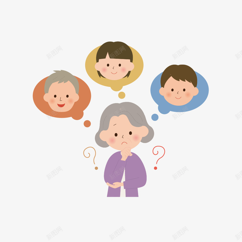 卡通手绘老奶奶动漫人物png免抠素材_新图网 https://ixintu.com 动漫人物 卡通手绘 头像 女孩 爷爷 男孩 老奶奶