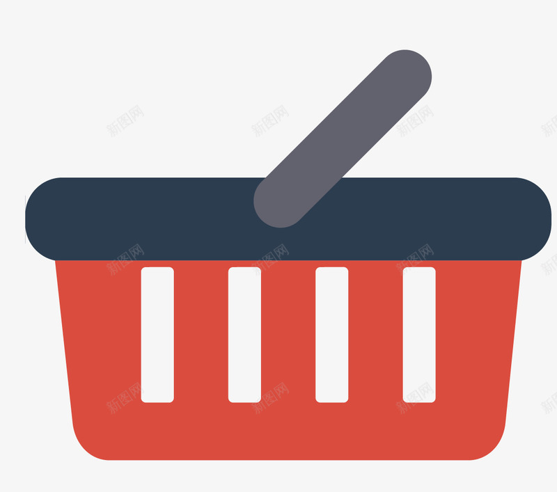 购物篮png免抠素材_新图网 https://ixintu.com 扁平化 矢量素材 篮子 购物