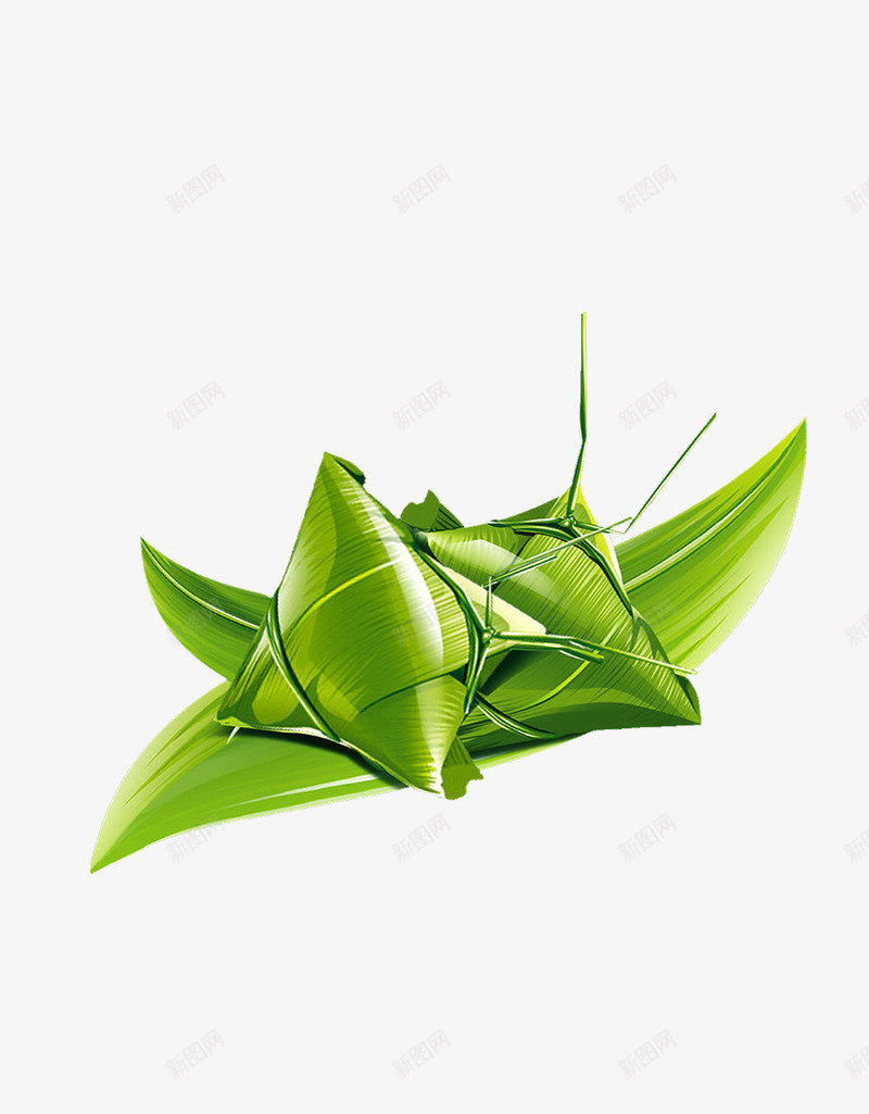绿色粽子png免抠素材_新图网 https://ixintu.com 卡通 端午节素材 粽子 食物