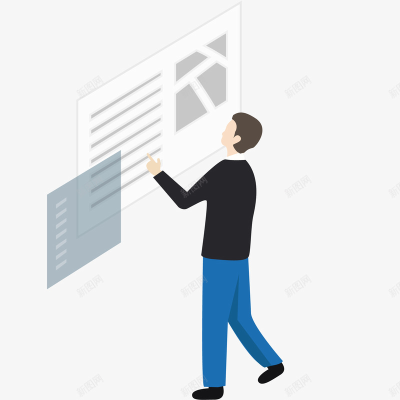触屏科技和男人立体插画矢量图ai免抠素材_新图网 https://ixintu.com 免抠PNG 智能 现代科技 男人 触屏 触屏科技和男人立体插画 矢量图