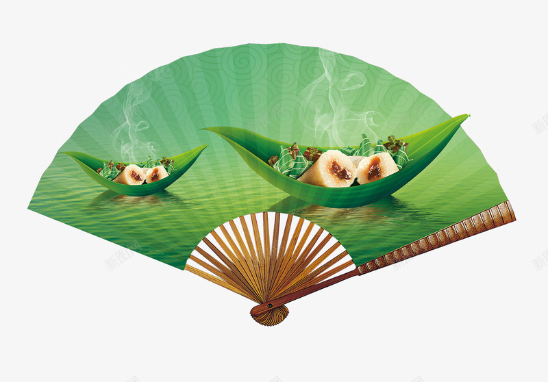 绿色端午节粽子扇子psd免抠素材_新图网 https://ixintu.com 扇子 折扇 端午节 粽子 绿色 绿色扇子 绿色端午节粽子扇子