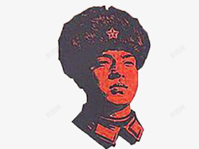 雷锋头像png免抠素材_新图网 https://ixintu.com 卡通手绘 装饰图案 雷锋头像 雷锋精神
