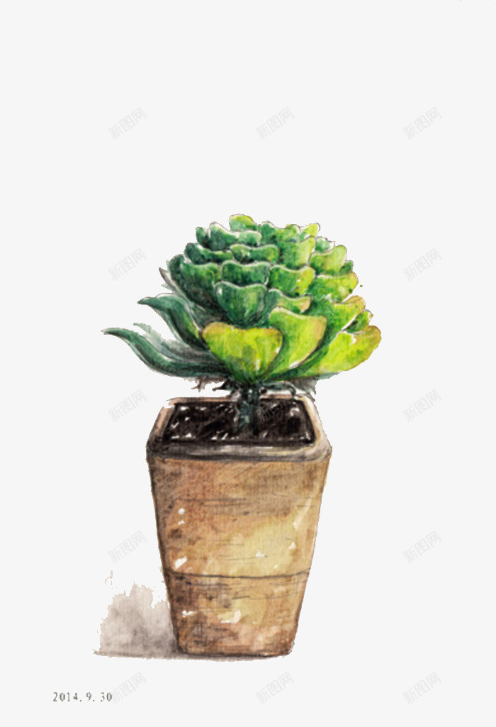方形盆中的绿色多肉植物png免抠素材_新图网 https://ixintu.com 卡通 向上生长 多肉 多肉植物 彩铅 手绘 方形 植物 盆栽 绿色多肉