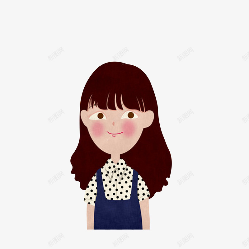 卡通老实的乖乖女png免抠素材_新图网 https://ixintu.com 乖乖女 卡通头像 老实 老实乖巧 长发女孩
