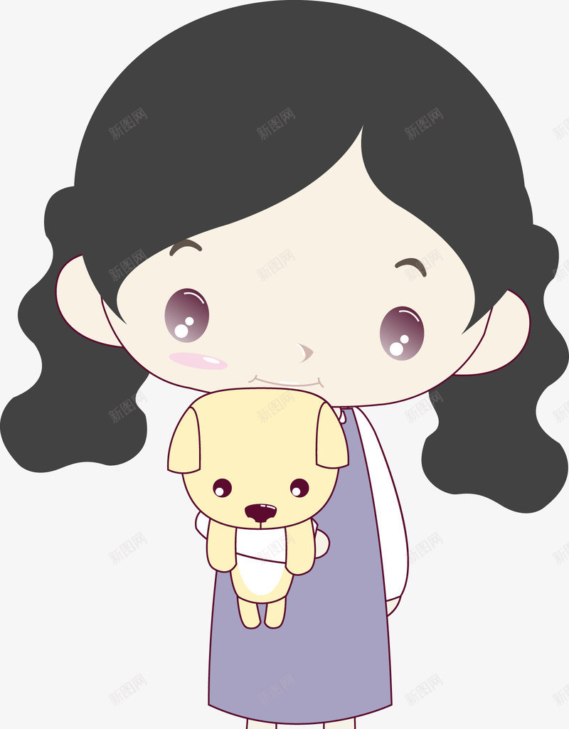 卡通萌娃女孩png免抠素材_新图网 https://ixintu.com 儿童画 卡通萌娃女孩 女宝宝 幼儿读物插图 胖妹