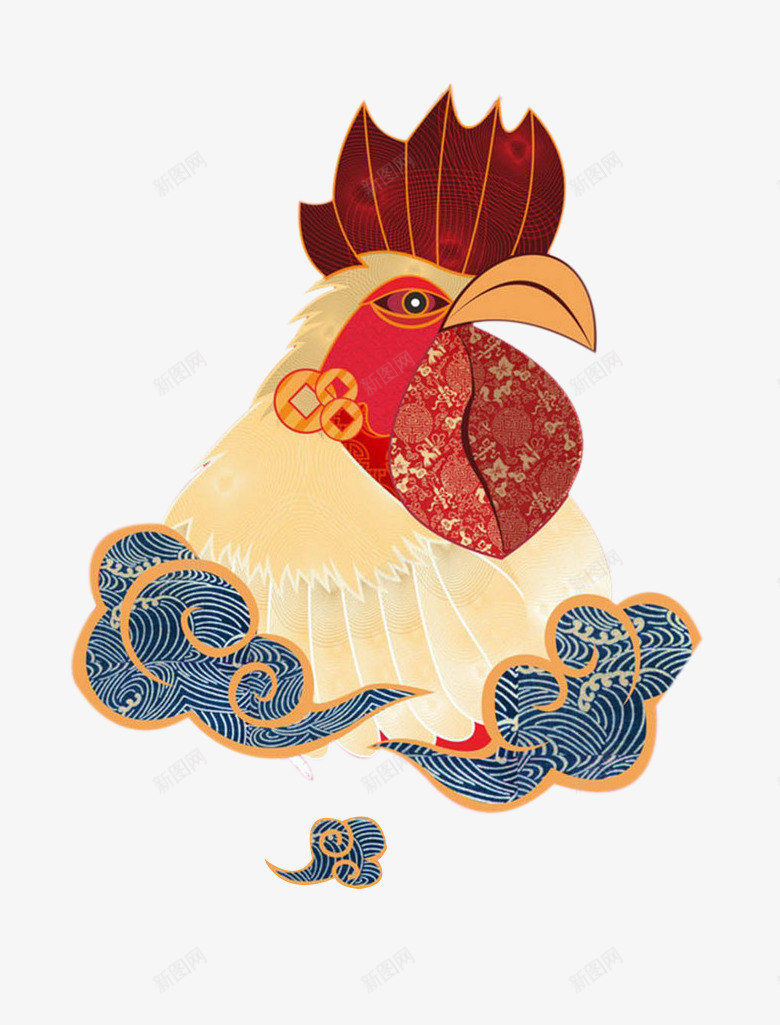 卡通动物公鸡头像png免抠素材_新图网 https://ixintu.com 公鸡 动物 卡通 头像