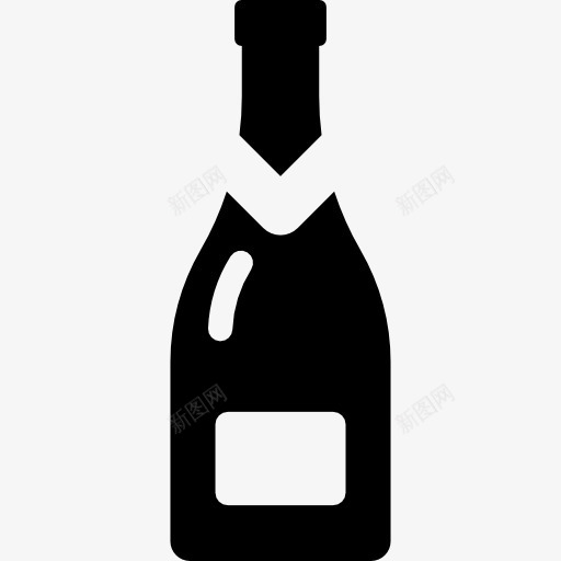 香槟图标png_新图网 https://ixintu.com 含酒精的饮料 庆典 方 瓶 酒精 食品 食品和餐厅 香槟酒