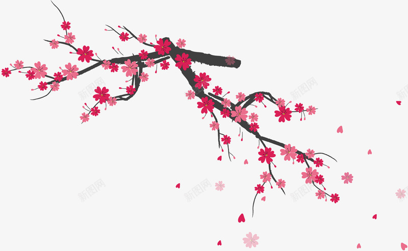 春天装饰花枝矢量图ai免抠素材_新图网 https://ixintu.com 春天 春暖花开 花束 花枝 装饰图案 矢量图