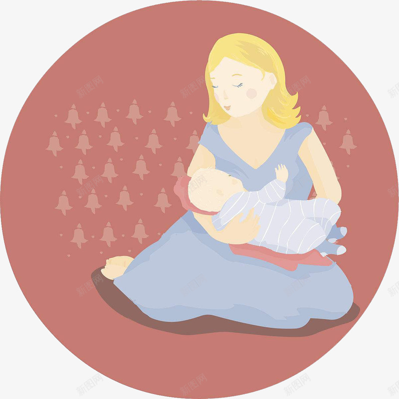 插图妈妈哺育宝宝png免抠素材_新图网 https://ixintu.com 喂宝宝 妈妈喂宝宝