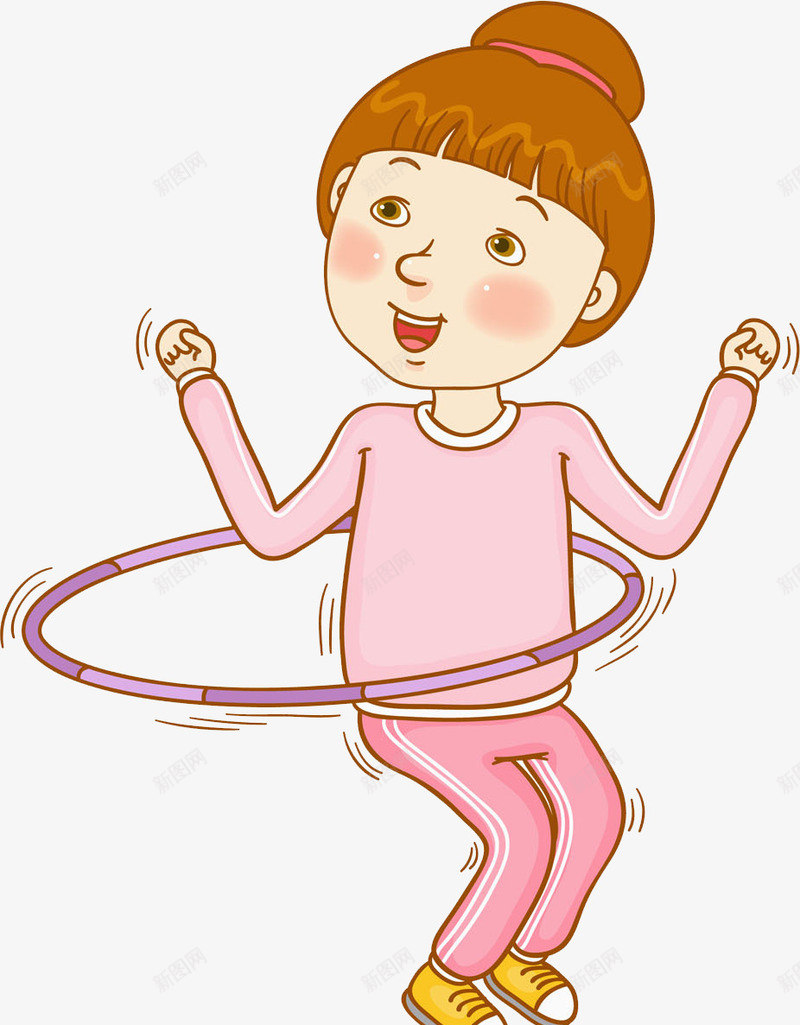 转呼啦圈的女孩png免抠素材_新图网 https://ixintu.com 减肥 同学 呼啦圈 女孩 孩子 微笑 水彩 运动