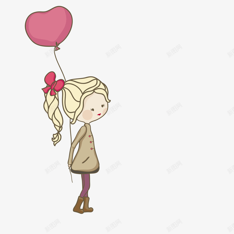 一个正在向前看的女孩子png免抠素材_新图网 https://ixintu.com 卡通 可爱 娇小 简笔画 萌