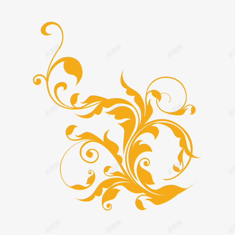 潮流花枝线矢量图ai免抠素材_新图网 https://ixintu.com 单色 唯美 时尚 矢量图