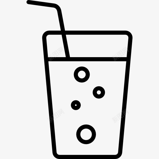 杯汽水图标png_新图网 https://ixintu.com 气 气泡 液 秸秆 醒脑 食品 饮料
